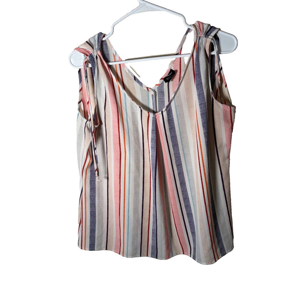Bobeau Tank Top Women's Large V-Neck Striped Casual Lightweight Shirt